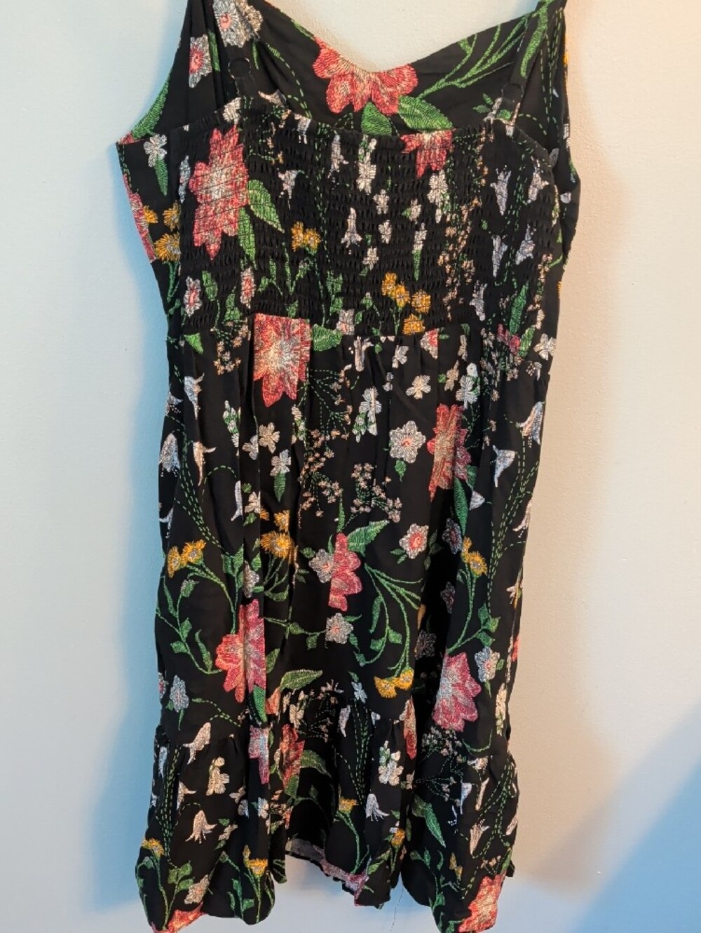 Old Navy Black Floral Spaghetti-Strap Mini Dress - Picture 5 of 5